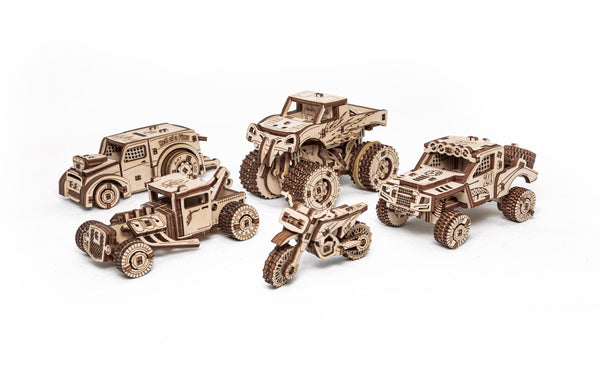 Set avtomobilov 3D lesena sestavljanke