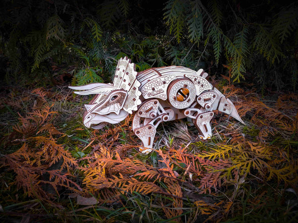 Triceratops lesena 3D sestavljanka